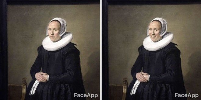 Парень ходит по музеям и смешит старинные портреты с помощью FaceApp