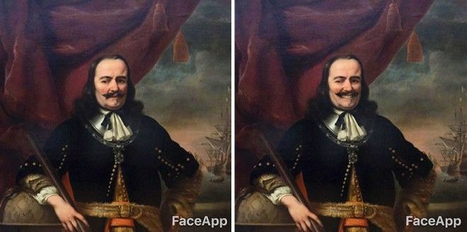 Парень ходит по музеям и смешит старинные портреты с помощью FaceApp