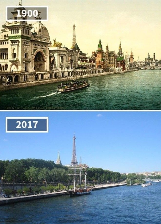 Набережная наций Париж 1900 2017 История в фотографиях бег времени города до и после изменения в мире фото фотопроект фотосвидетельства