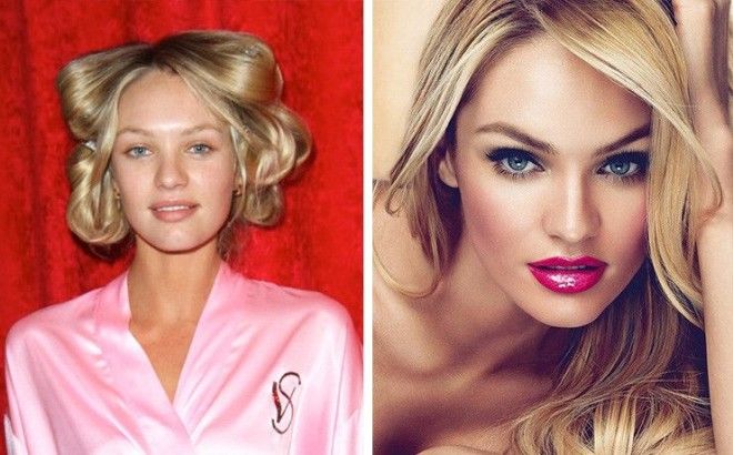 ангелы victorias secret до и после макияжа