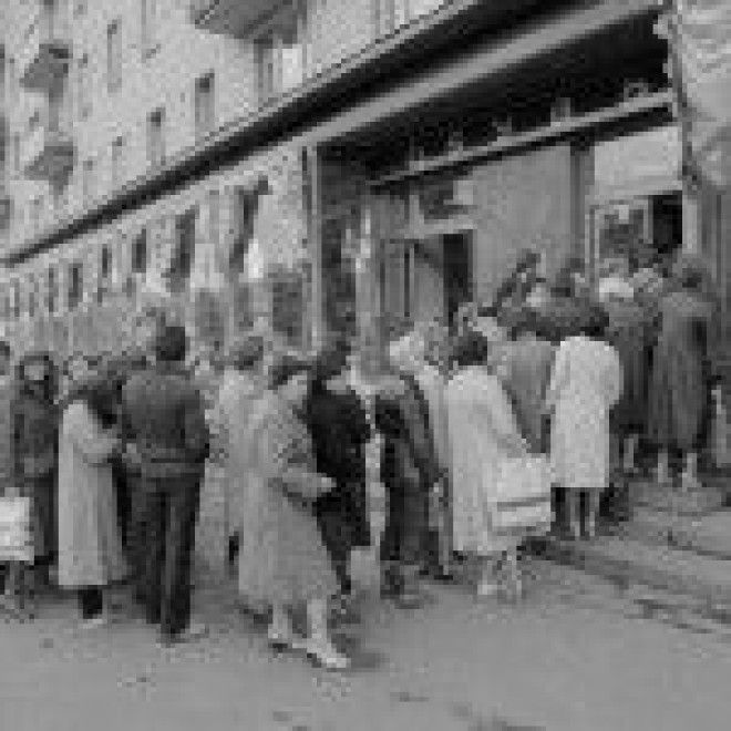 Soviets Lining Up Outside Store