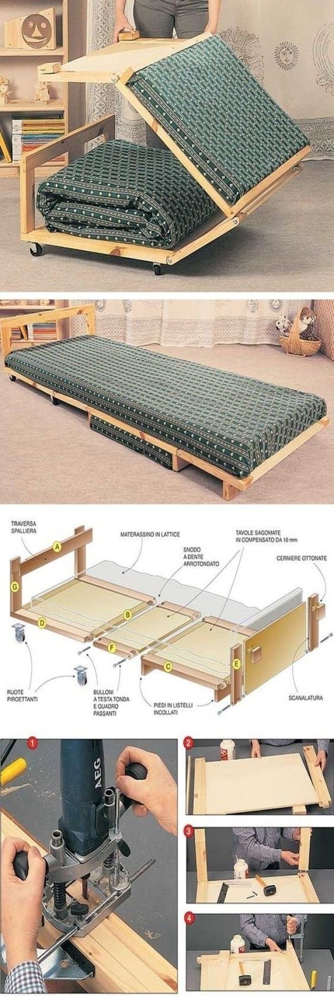 Необычная, но вполне понятная и простая кровать-раскладушка Фабрика идей, интересное, мебель, полезное, трансформеры, эргономичность