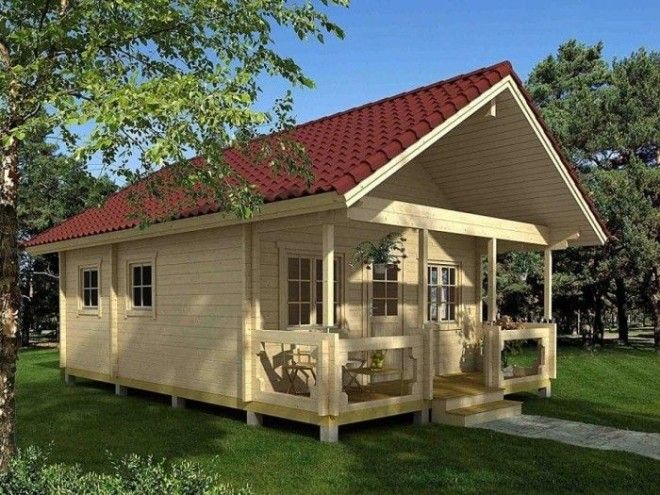 Деревянный летний домик с большой крытой террасой Allwood Timberline Фото apartmenttherapycom