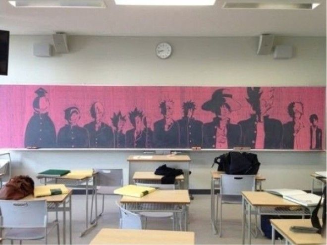 Что японские школьники рисуют на доске