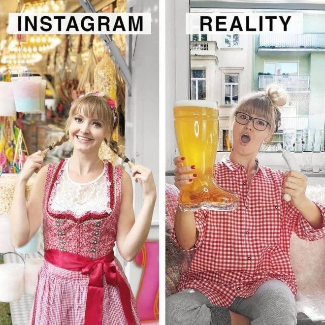 Веселая немка высмеивает идеальные фото из соцсетей