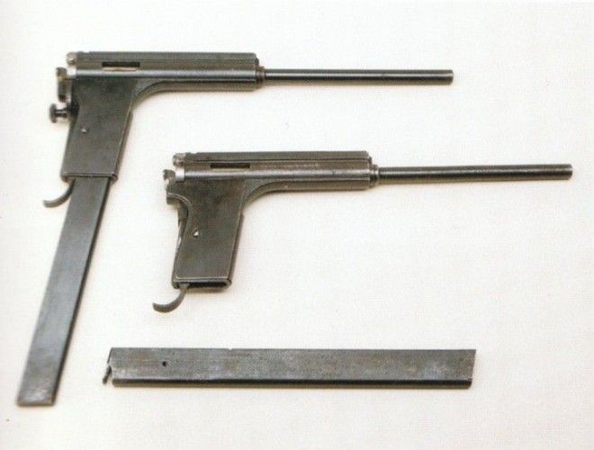Frommer Stop M17, переделанный для работы в качестве станкового пулемёта мало патронов, оружие, пистолеты, револьверы