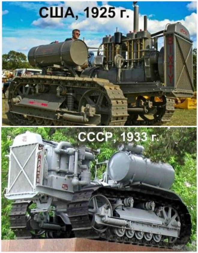 Caterpillar Sixty США 1925 года и Сталинец60 СССР 1933 года