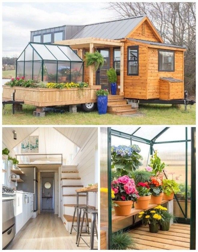 Tiny House Эльза разработанная компанией Olive Nest состоит из двух фургонов один из которых является теплицей Фото braradijsvogelsmagazinenl