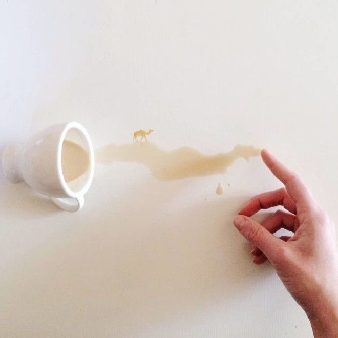 Восхитительные рисунки на пролитом кофе