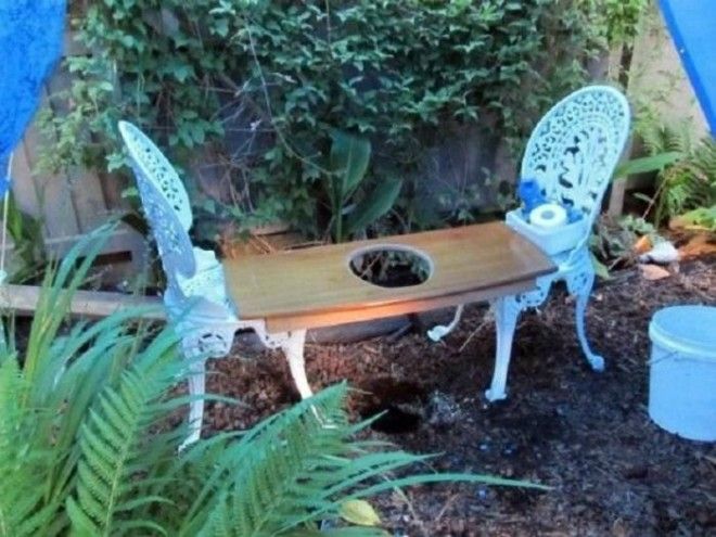 Немного стиля в дачный сортир Фото evy